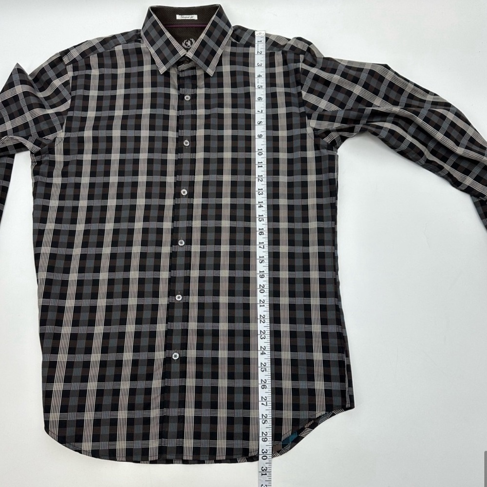 Bugatchi Uomo Men's Long Sleeve Contrast Cuffs Button Down Shirt Size Medium - Picture 12 of 14